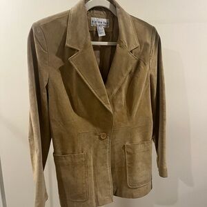 Women's Tan Suede Blazer Jacket